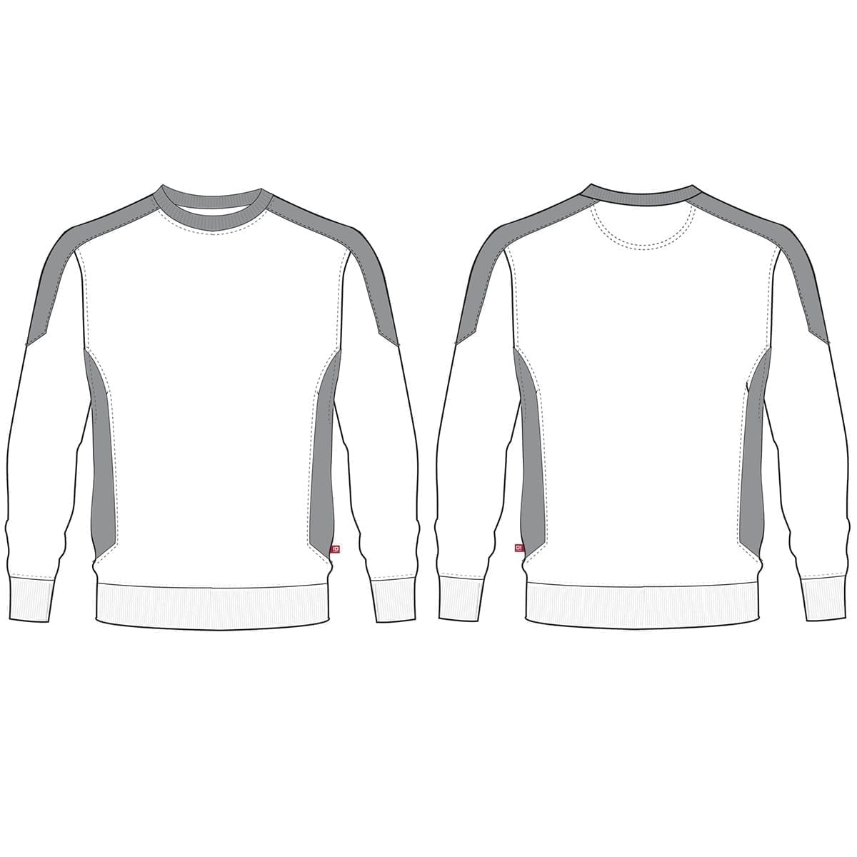 pro wear unisex sweatshirt zweifarbig id0362 2 ärmeln und bund✓ weiche angeraute innenseite