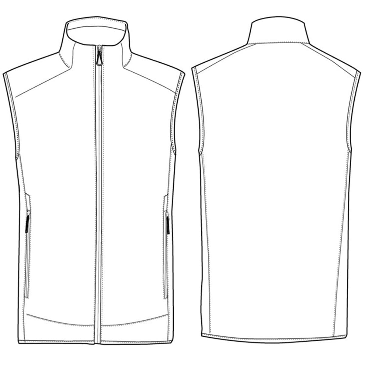 kentaur unisex softshellweste id0824 2 außen✓ leichte mesh-innenseite✓ seitentaschen✓ gummizug in bund und ärmeln