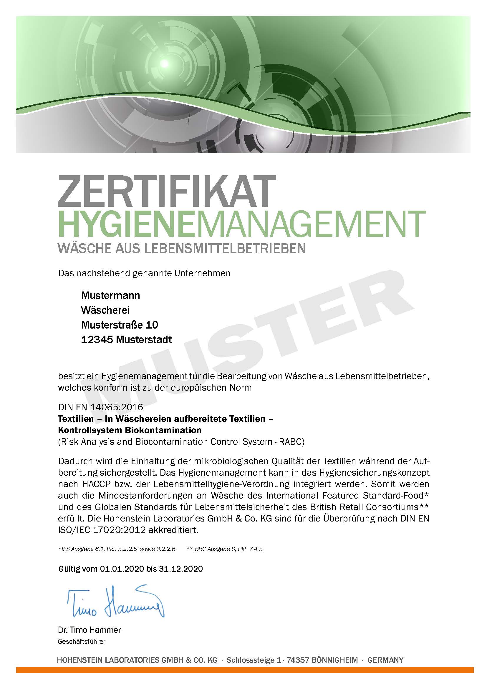 ral hygienezeugnisse 2022 6 hygienezertifikat für wäscherei rose muster ral-gz 992/3 rabc